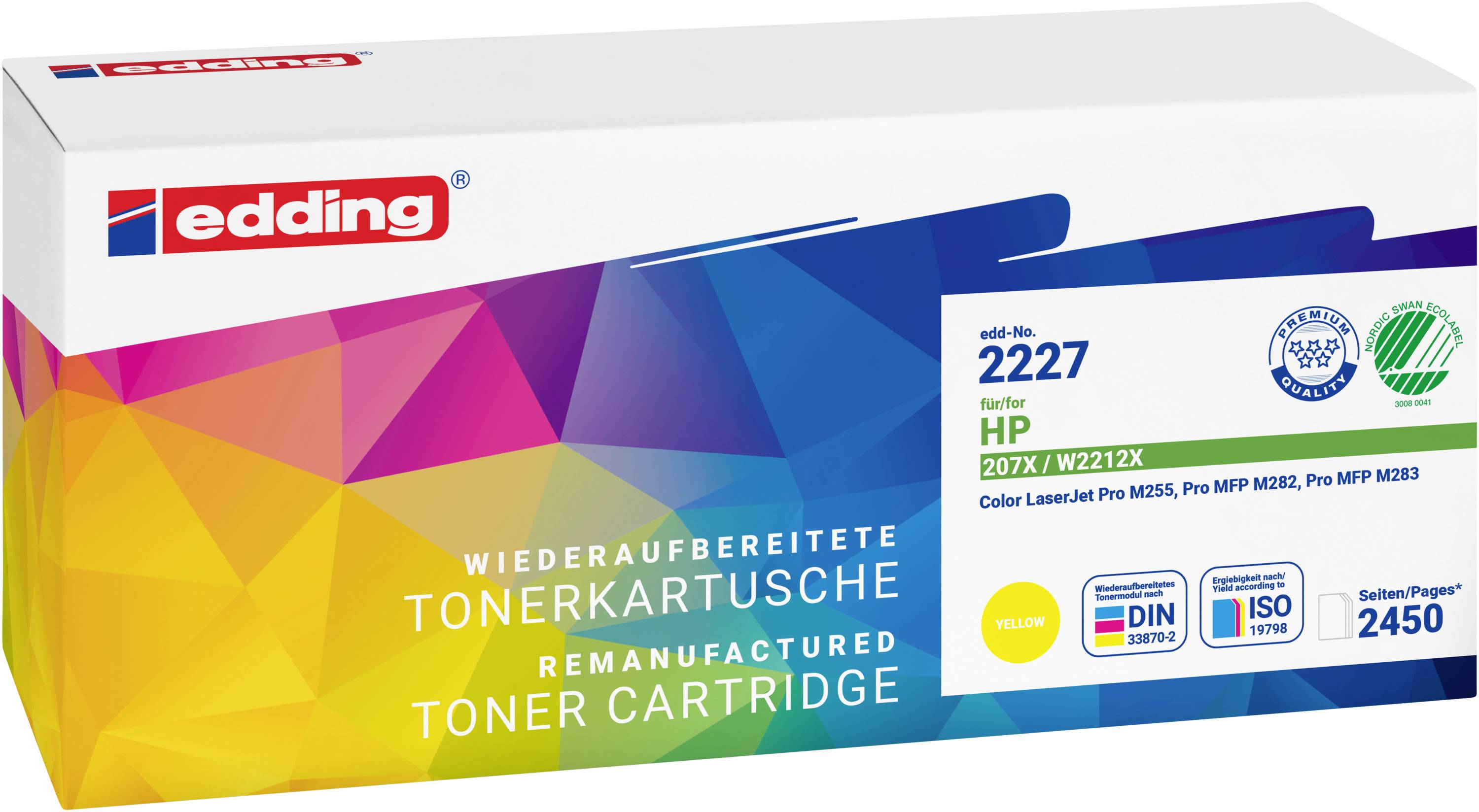 Edding Toner ersetzt HP 207X (W2212X) Kompatibel Magenta 2450 Seiten EDD-2227 18-2227