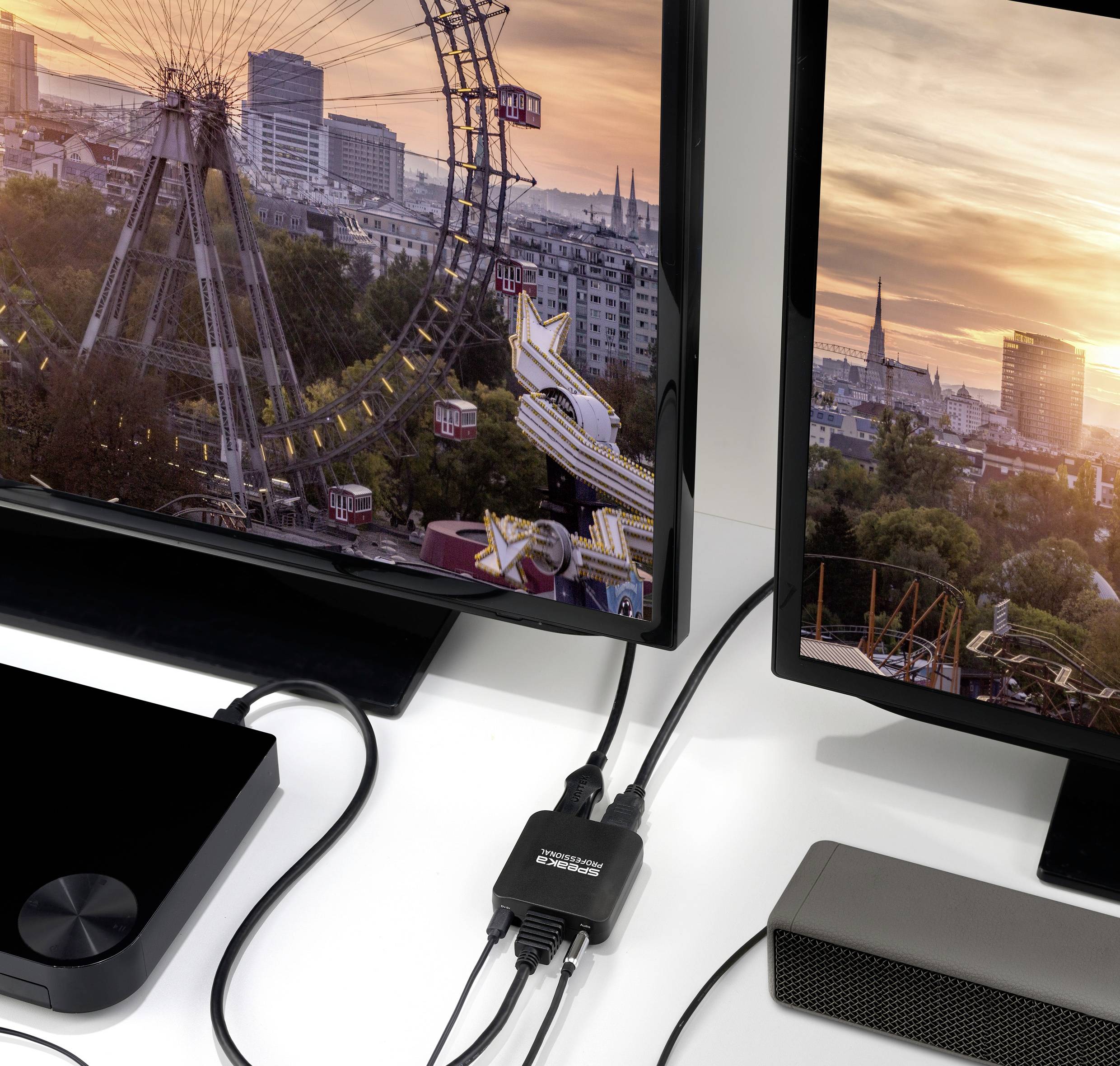 SpeaKa Professional SP-HDMIS-300 2 Port HDMI-Splitter Ultra HD-fähig 7680 x 4320 Pixel Schwarz