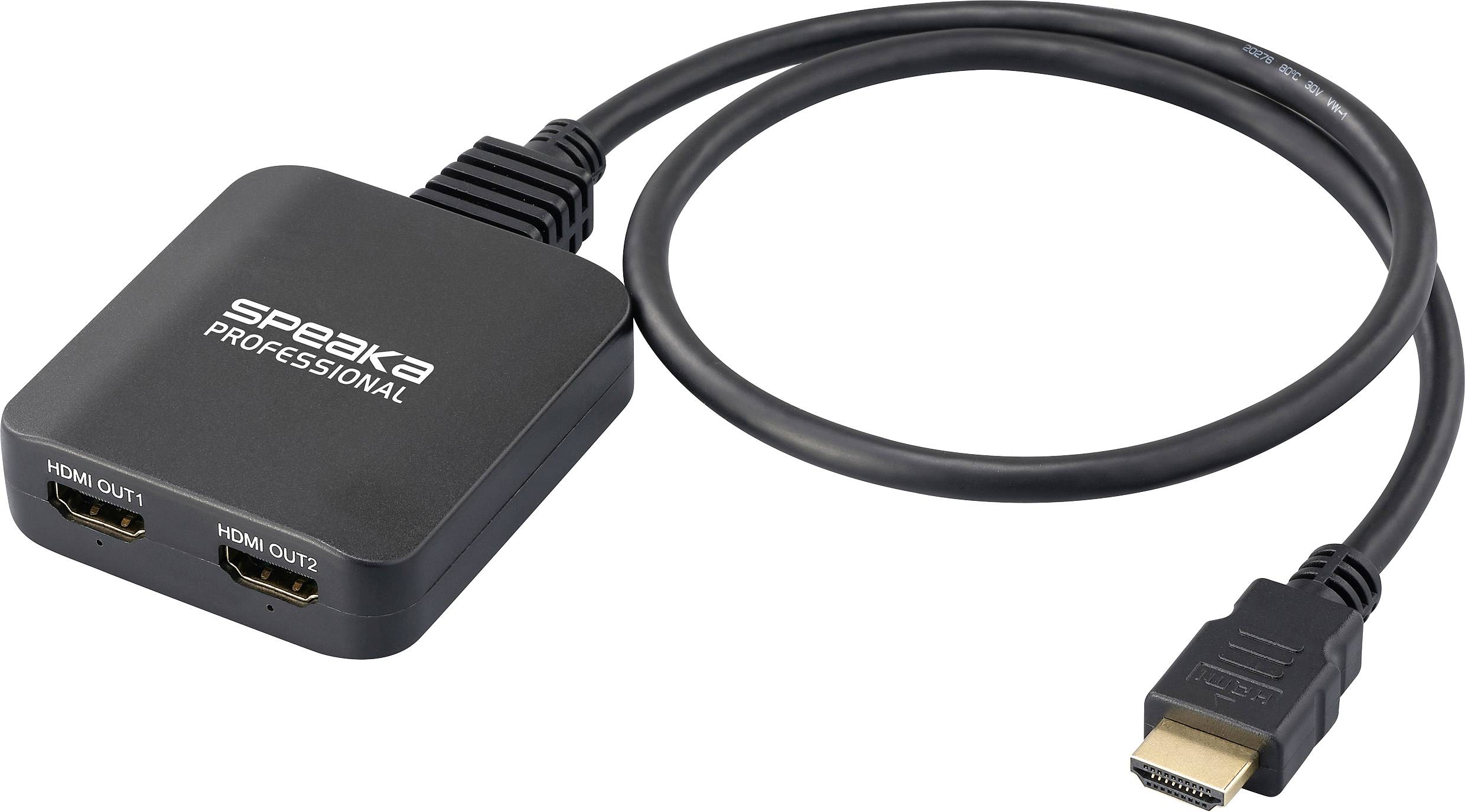 SpeaKa Professional SP-HDMIS-300 2 Port HDMI-Splitter Ultra HD-fähig 7680 x 4320 Pixel Schwarz