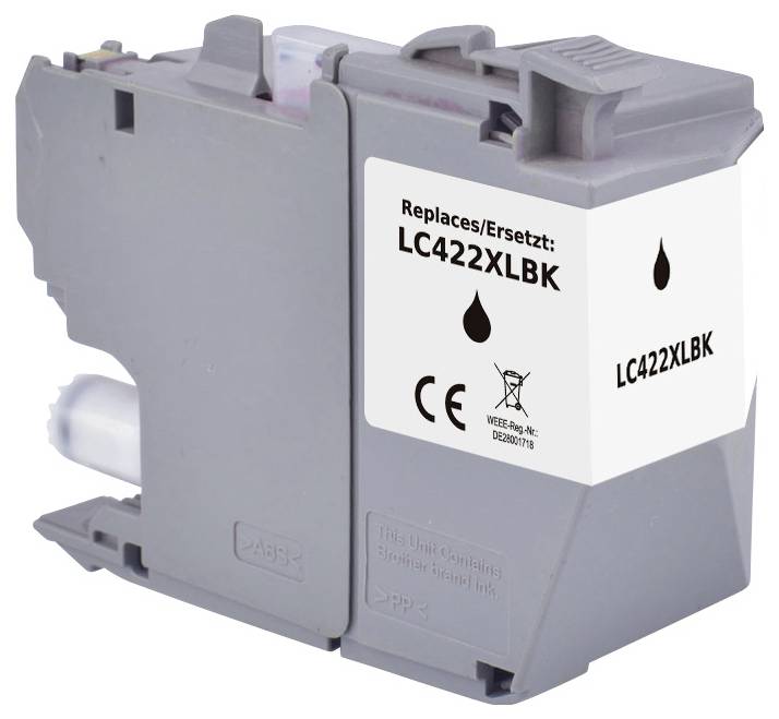 Tintenpatrone kompatibel mit LC422XL schwarz, CE-zertifiziert, Füllmenge 80 ml.