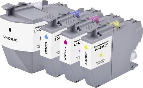Renkforce Druckerpatrone ersetzt Brother LC-422XLVAL Kompatibel Kombi-Pack Schwarz, Cyan, Magenta