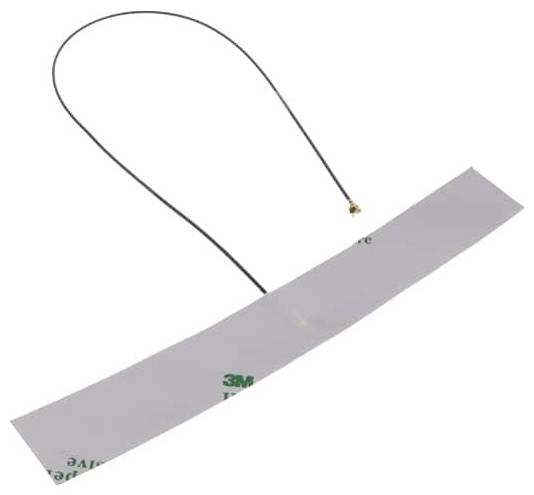 Eine lange, flexible Antenne mit einem dünnen Draht, die häufig für elektronische Geräte verwendet wird, vor einem einfarbigen Hintergrund abgebildet.