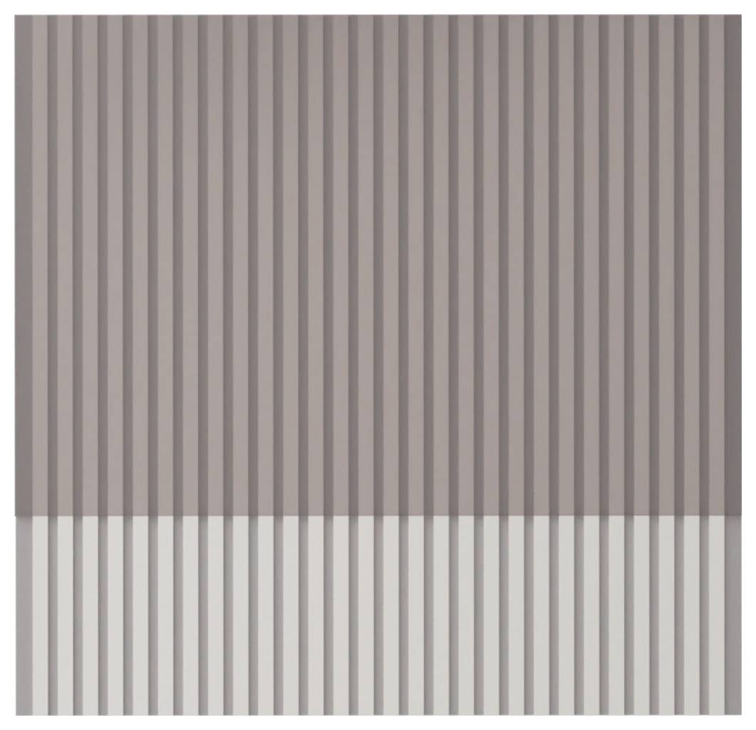 Abstraktes vertikal gestreiftes Muster in gedämpftem Braun und Grau, mit einem helleren Band am unteren Rand.