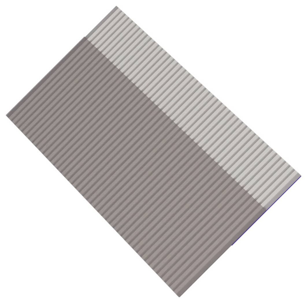 Rotiertes rechteckiges gestreiftes Paneel mit einem helleren diagonalen Band über der oberen rechten Ecke.