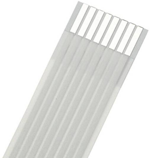 Ein beiger Stecker mit mehreren metallischen Stiften, der zum Verbinden elektronischer Komponenten auf einer Leiterplatte verwendet wird.