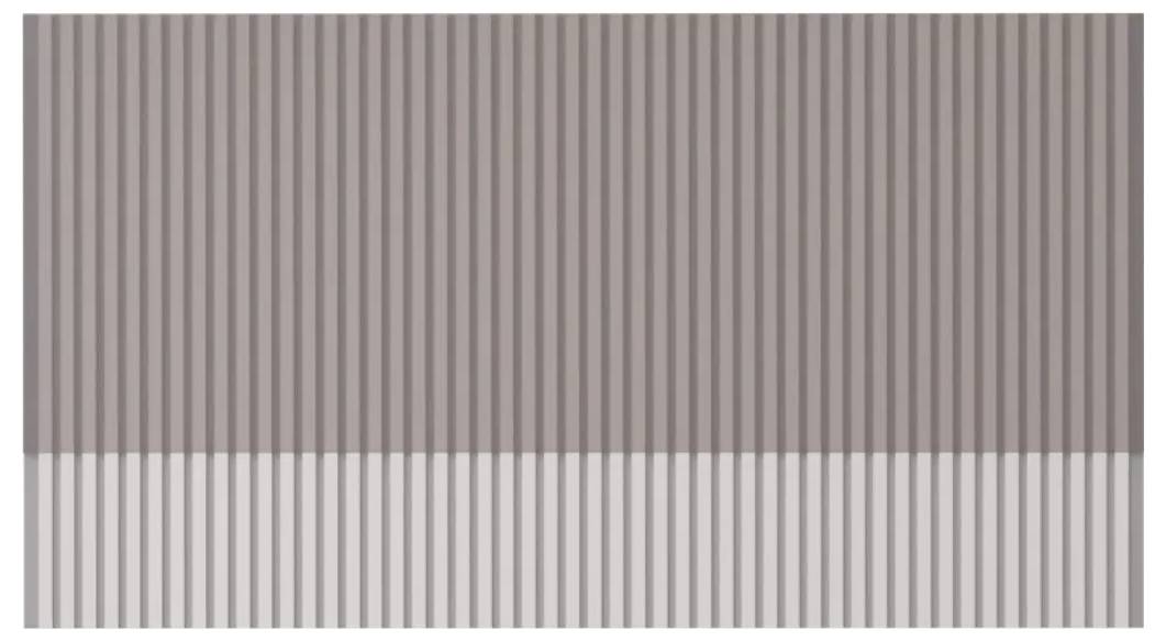 Zweifarbiges vertikal gestreiftes Muster, dunkleres Taupe oben und helles Grau unten, horizontal in der Mitte geteilt.