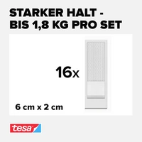 Tesa Powerstrips CLICK Small 16x 2 Stück (L x B) 60mm x 20mm Inhalt: 16 Paar Tesa Powerstrips CLICK Small 16x 2 Stück (L x B) 60mm x 20mm Inhalt: 16 Paar