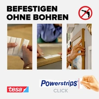 Tesa Powerstrips CLICK Small 16x 2 Stück (L x B) 60mm x 20mm Inhalt: 16 Paar Tesa Powerstrips CLICK Small 16x 2 Stück (L x B) 60mm x 20mm Inhalt: 16 Paar