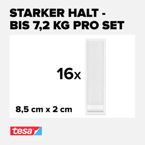 Tesa Powerstrips CLICK Large 16x 2 Stück (L x B) 85mm x 20mm Inhalt: 16 Paar Tesa Powerstrips CLICK Large 16x 2 Stück (L x B) 85mm x 20mm Inhalt: 16 Paar