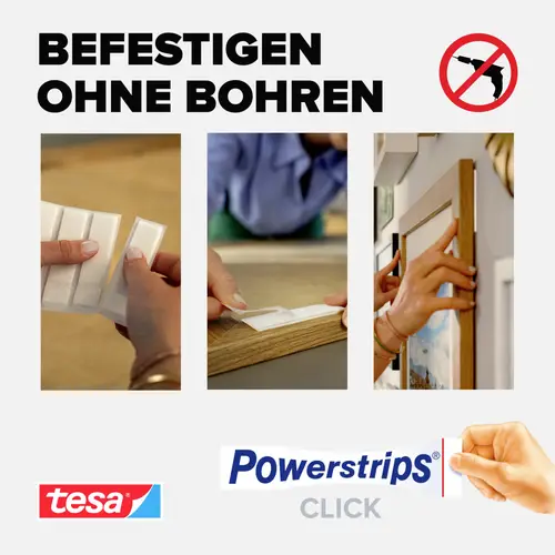 Tesa Powerstrips CLICK Large 16x 2 Stück (L x B) 85mm x 20mm Inhalt: 16 Paar Tesa Powerstrips CLICK Large 16x 2 Stück (L x B) 85mm x 20mm Inhalt: 16 Paar