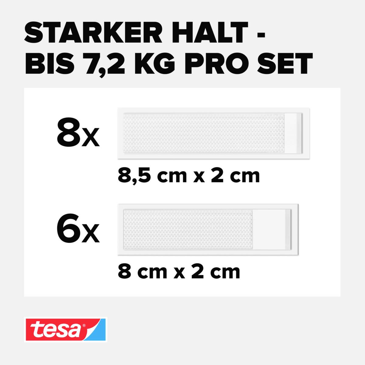 Tesa Powerstrips CLICK 6x 2 Medium, 8x 2 Large Inhalt: 14 Paar
