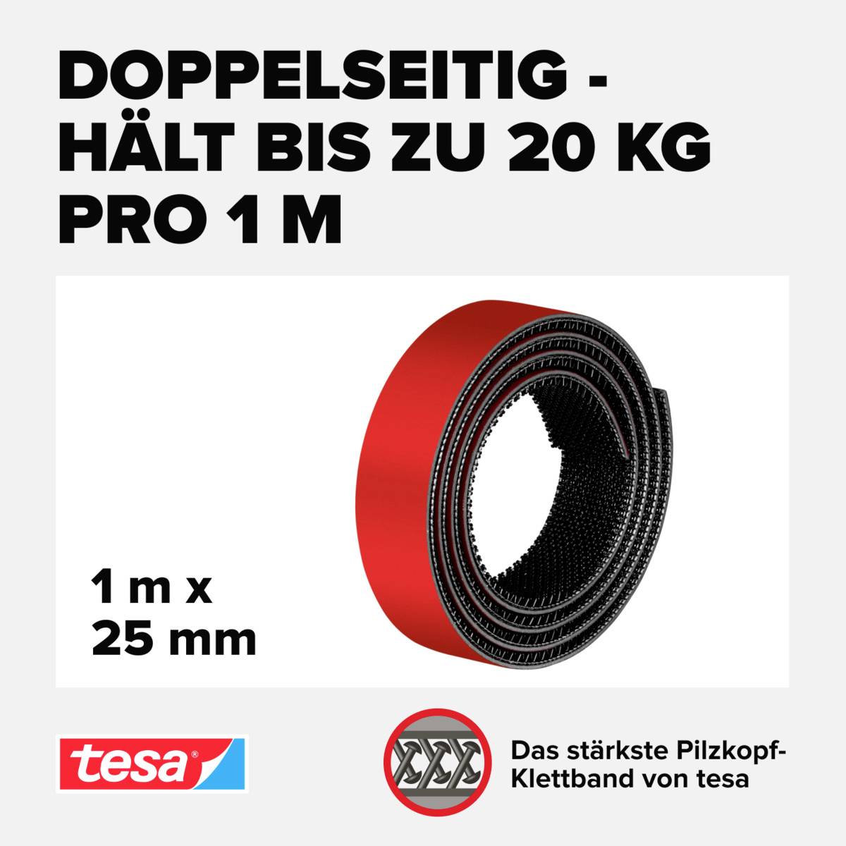 Tesa Ultra Power Lock Klettband (L x B) 1m x 25mm 1St.