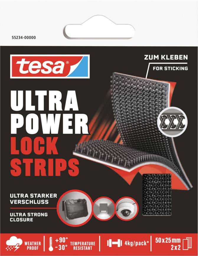 Tesa Ultra Power Lock Klettband (L x B) 50mm x 25mm 2 Paar