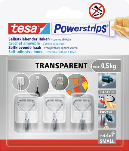 Tesa Powerstrips Small Klebehaken 3er Weiß, Edelstahl Inhalt: 3St.