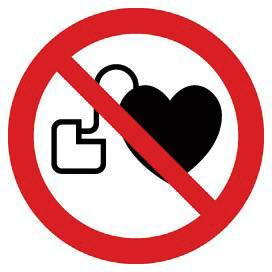 Verbotsschild Kein Zutritt für Personen mit Herzschrittmachern oder implantierten Defibrillatoren 1 St.