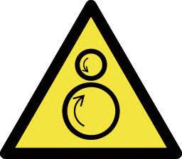 Warnschild Warnung vor gegenläufigen Rollen 1 St.