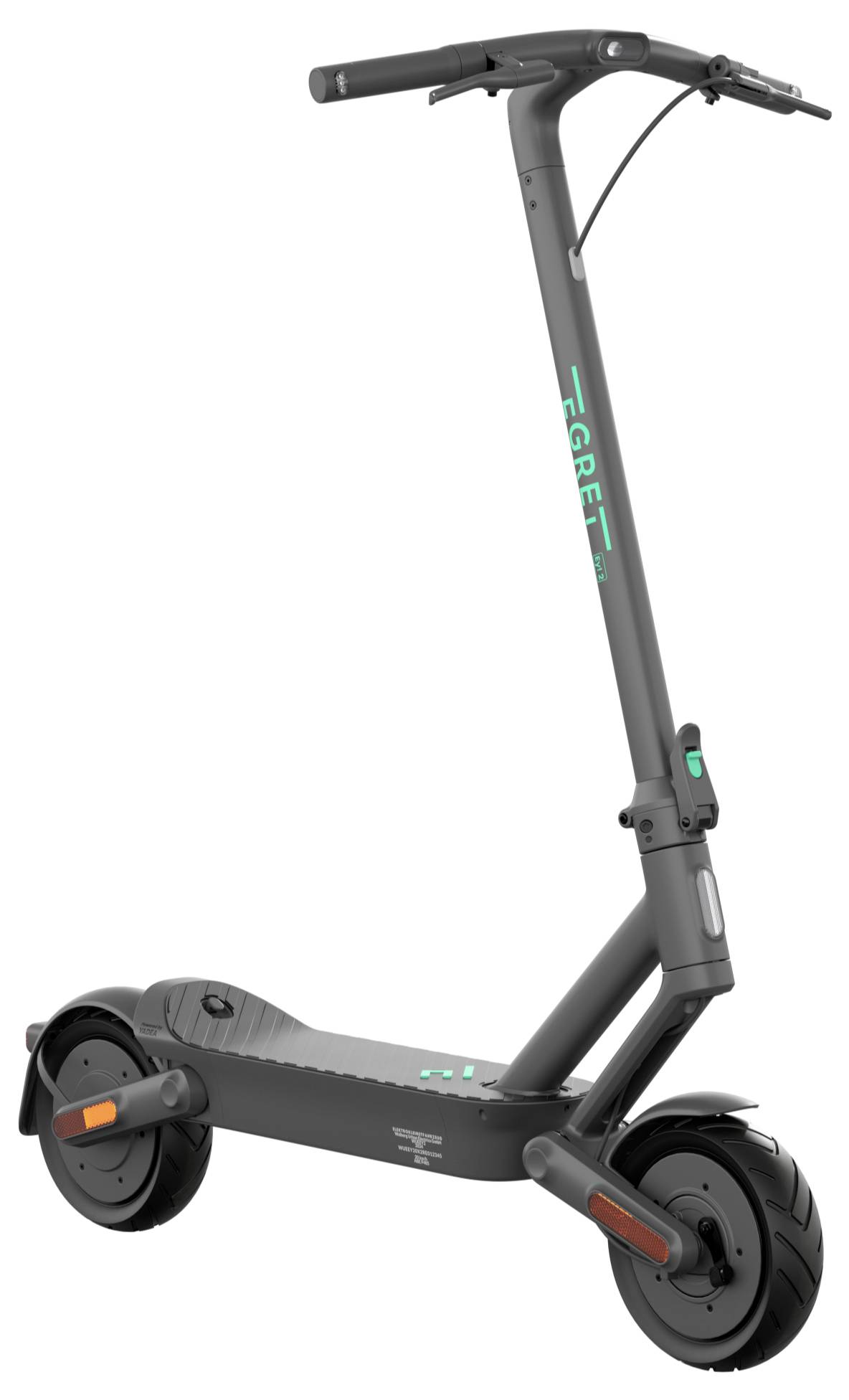 Ein schwarzer Elektroroller mit schlankem Design und LED-Anzeige am Lenker. Geeignet für urbane Mobilität und umweltfreundliche Fortbewegung.