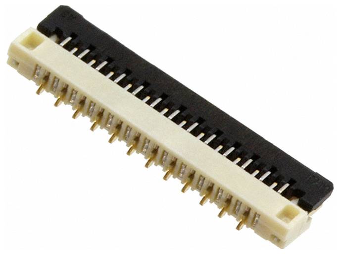 FPC/FFC-Stecker, horizontal, 24 Pin, für flexible Flachkabelverbindungen in elektronischen Schaltkreisen.