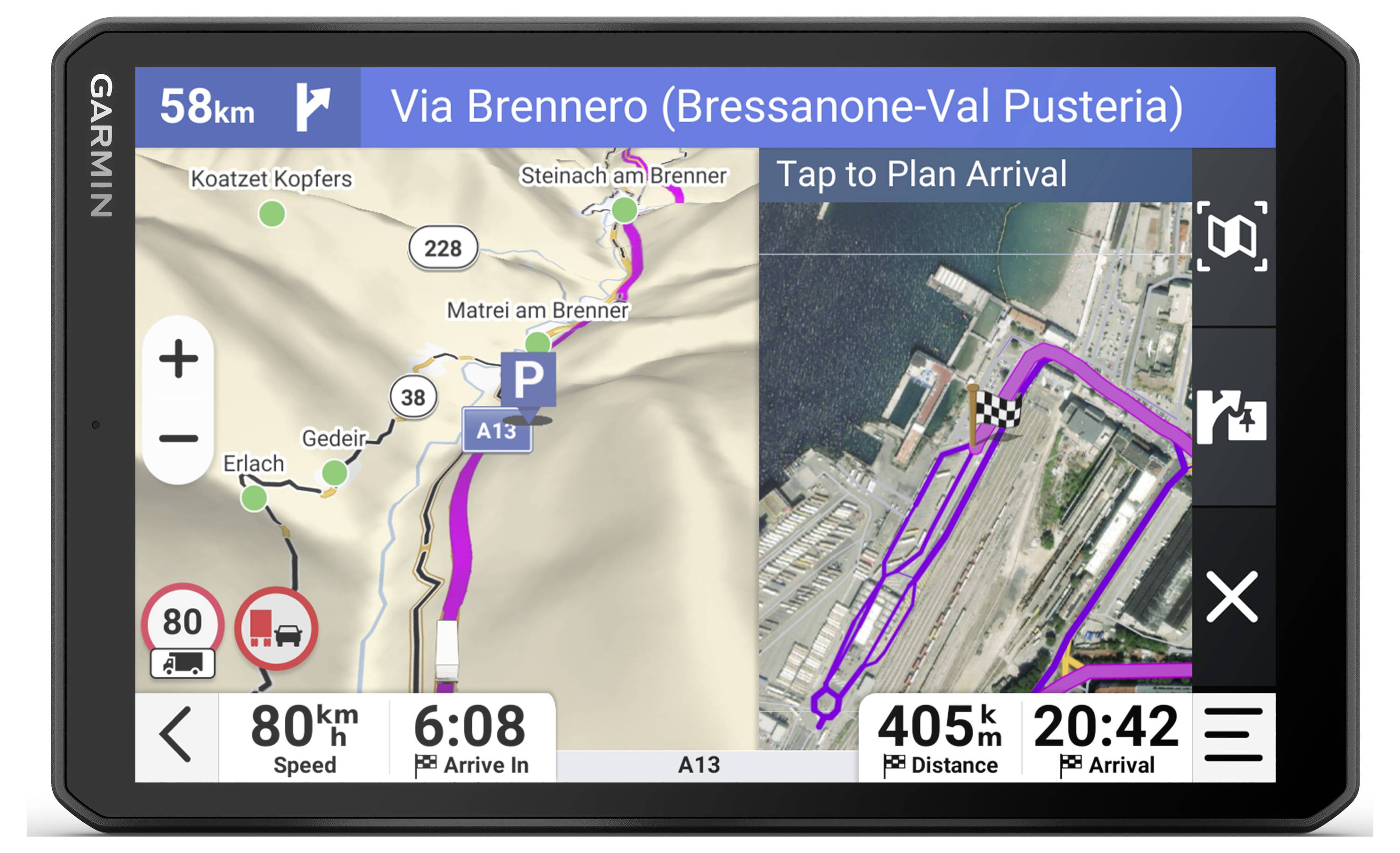 Garmin Dezl LGV820, EU+South Africa, GPS LKW-Navi 20.3cm 8 Zoll Europa, Südafrika