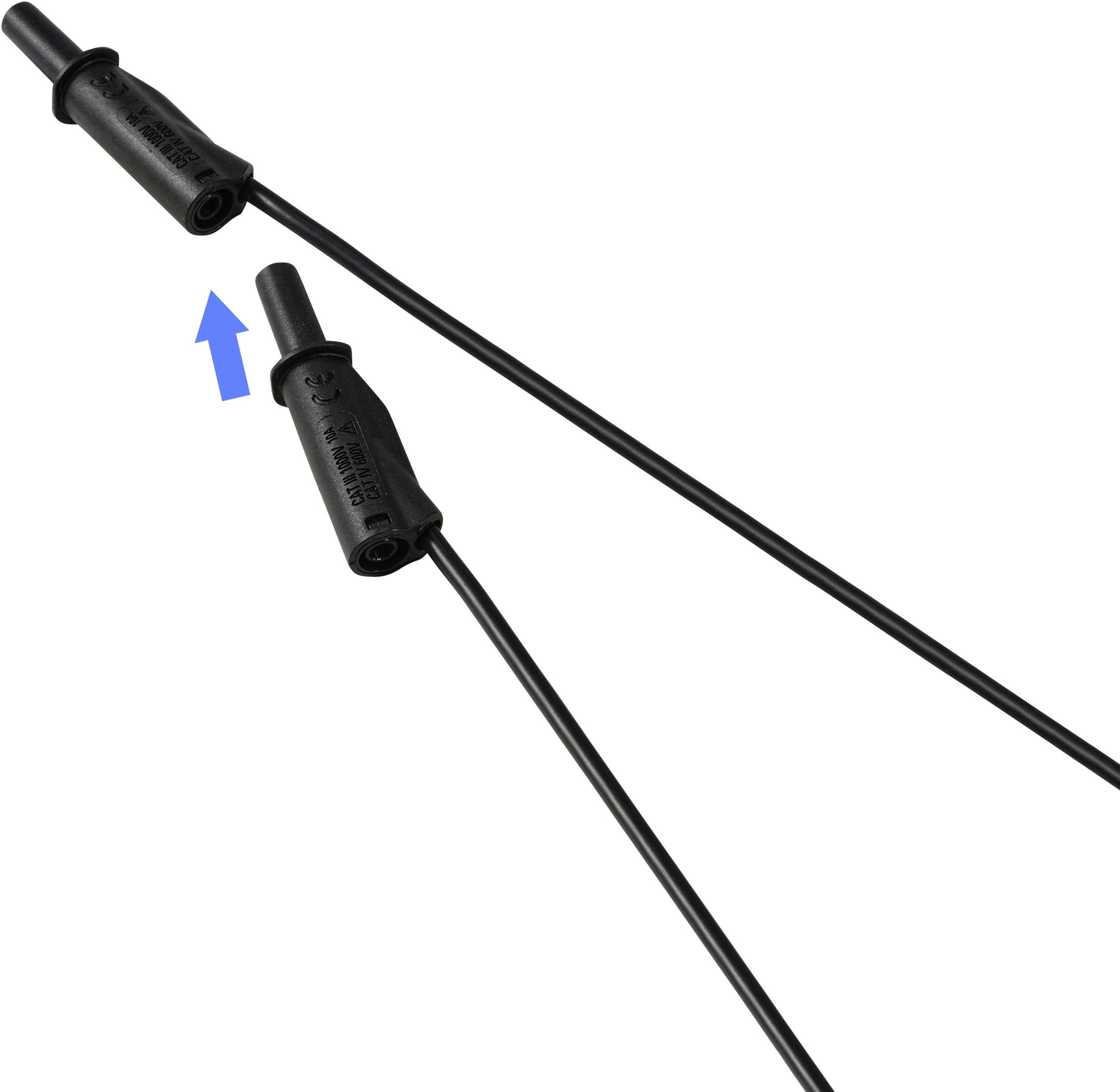 VOLTCRAFT MSB-532 Messleitung 4mm 1m schwarz 2,5mm² CAT IV 600V 32A