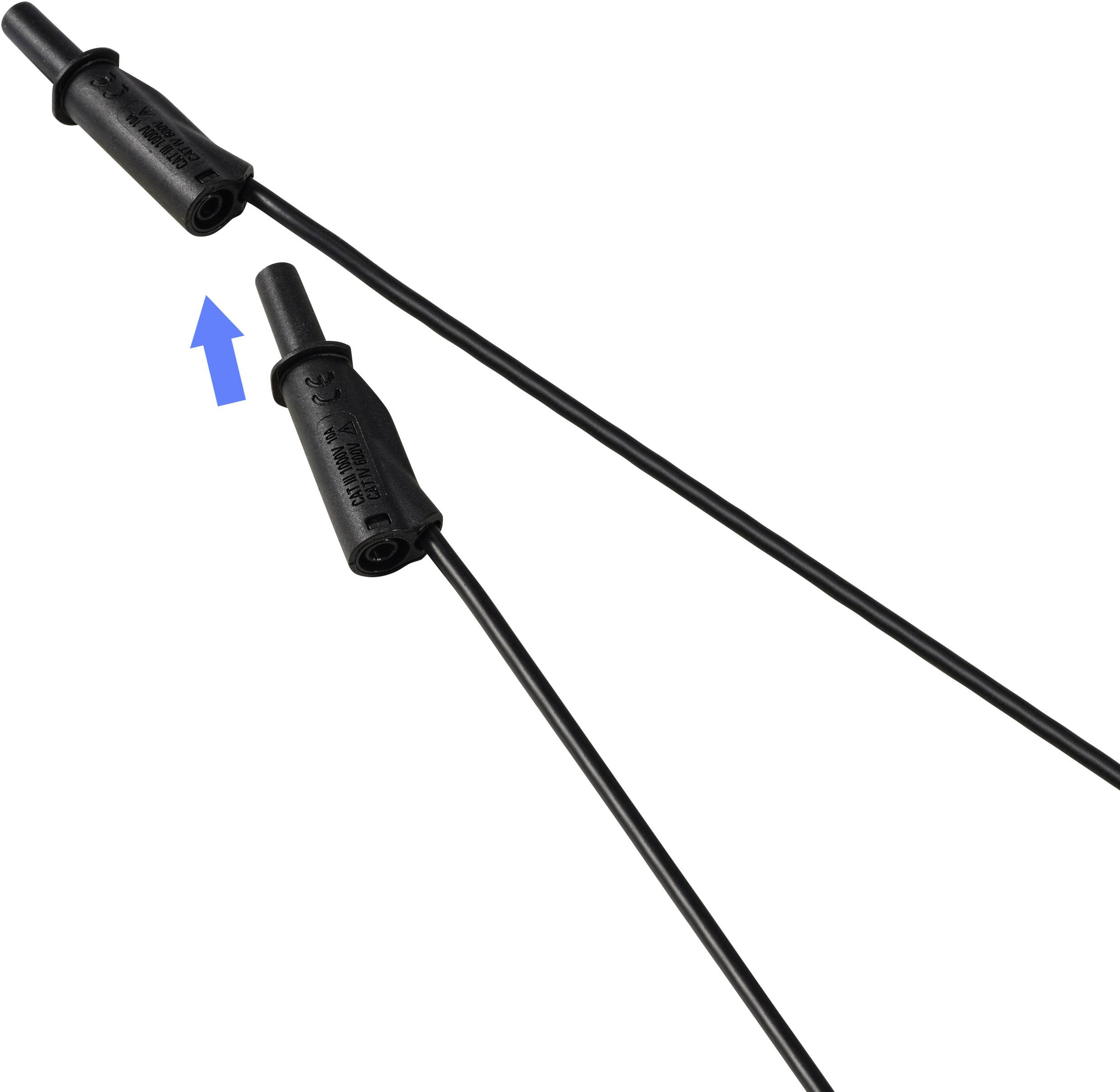 VOLTCRAFT MSB-532 Messleitung 4mm 2m Schwarz 2,5mm² CAT IV 600V 32A