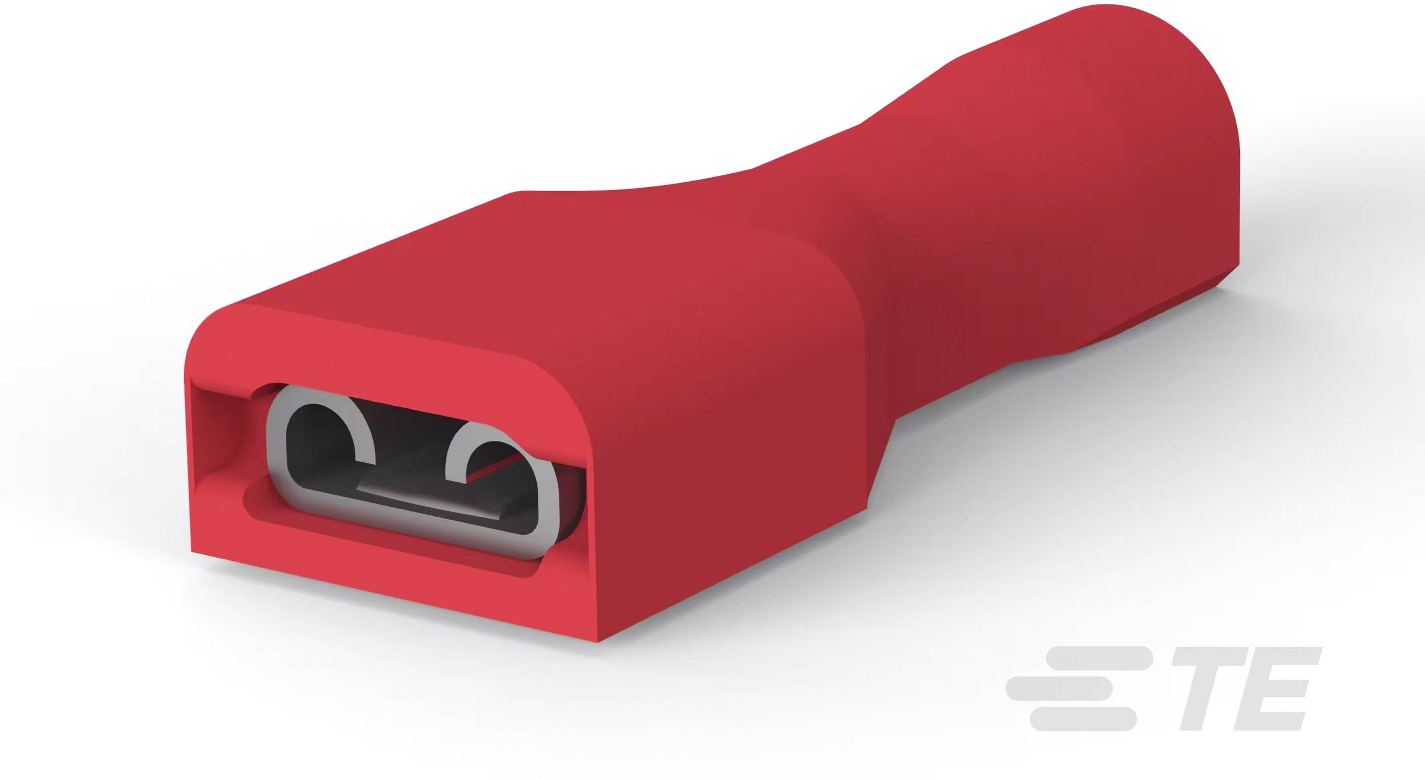 TE Connectivity 2-520181-2 Flachsteckhülse Steckbreite: 4.75mm Steckdicke: 0.51mm 180° Vollisoliert Rot Tape on Full reel