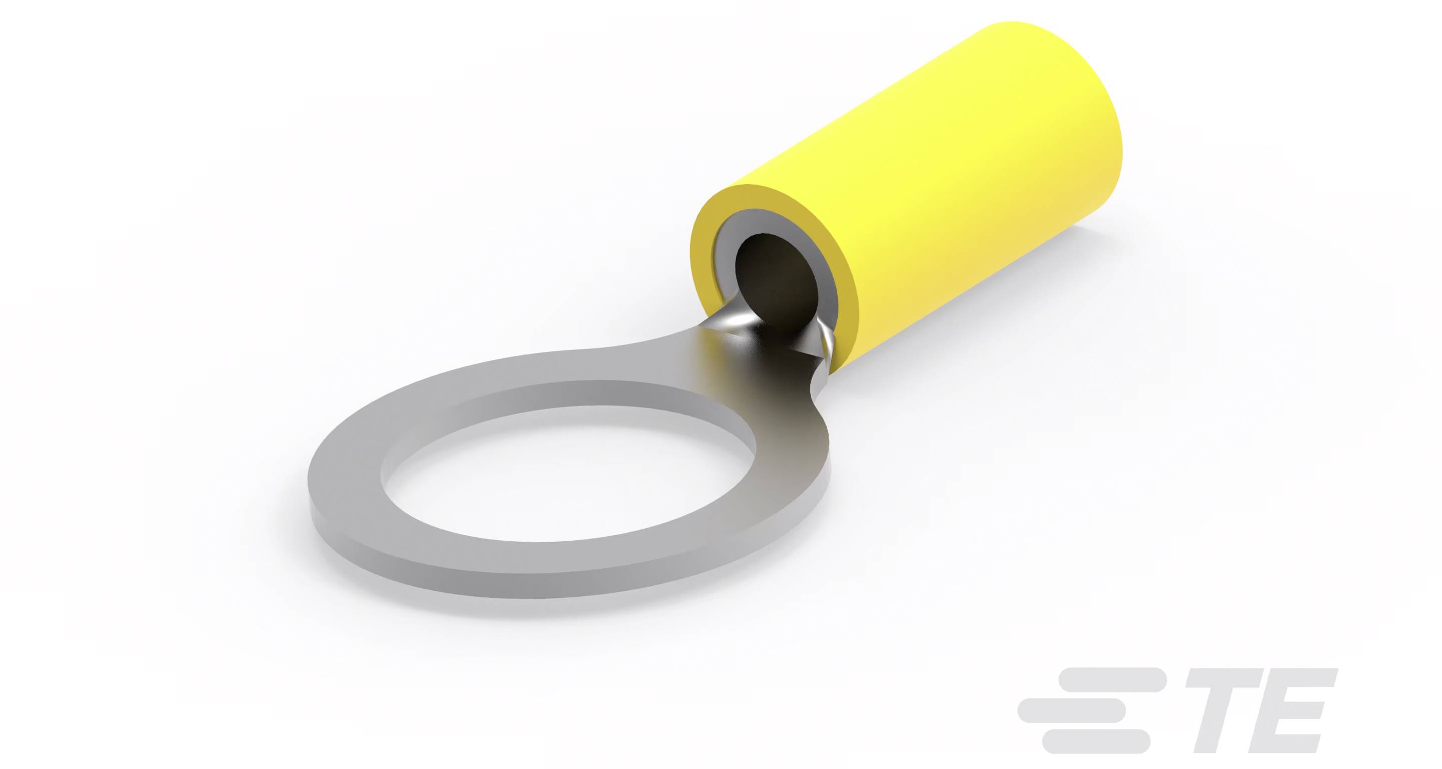 TE Connectivity 52077 Ringkabelschuh Querschnitt (max.)=6mm² Loch-Ø=13.08mm Teilisoliert Gelb Piece