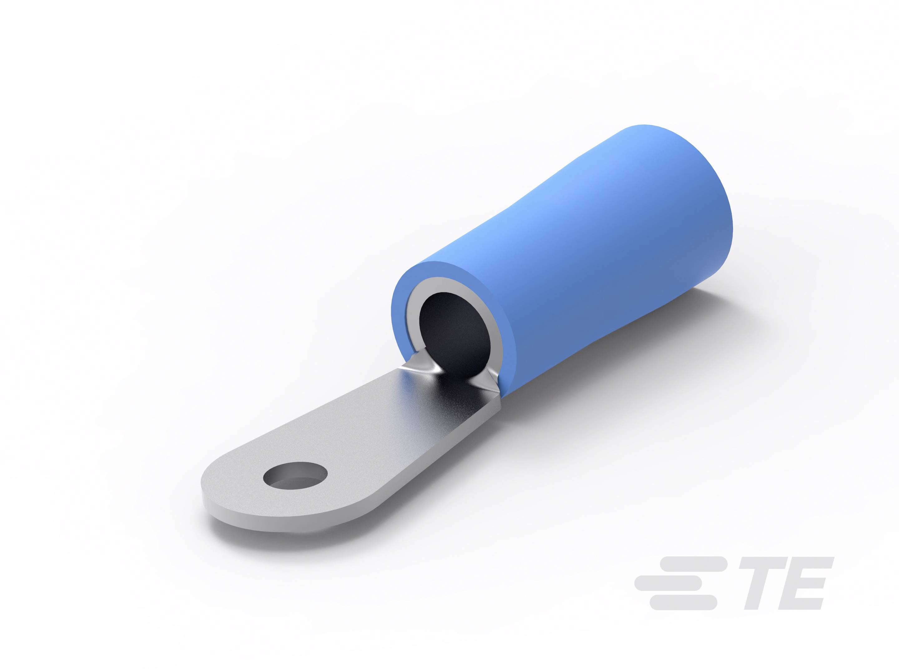 TE Connectivity 52042-3 Ringkabelschuh Querschnitt (max.)=15mm² Loch-Ø=6.73mm Teilisoliert Blau Piece