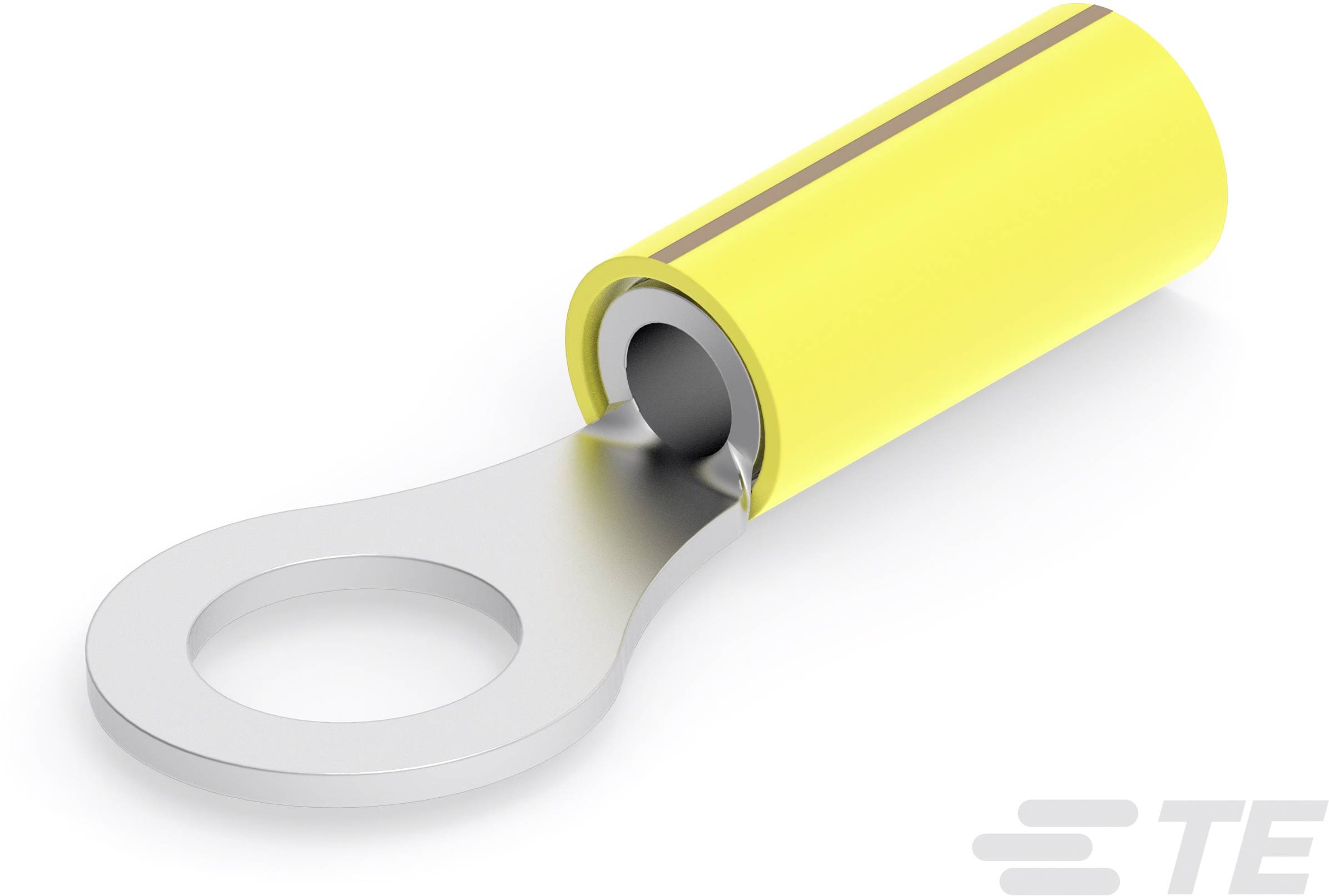 TE Connectivity 2-320576-3 Ringkabelschuh Querschnitt (max.)=6.11mm² Loch-Ø=7.92mm Teilisoliert Braun Box