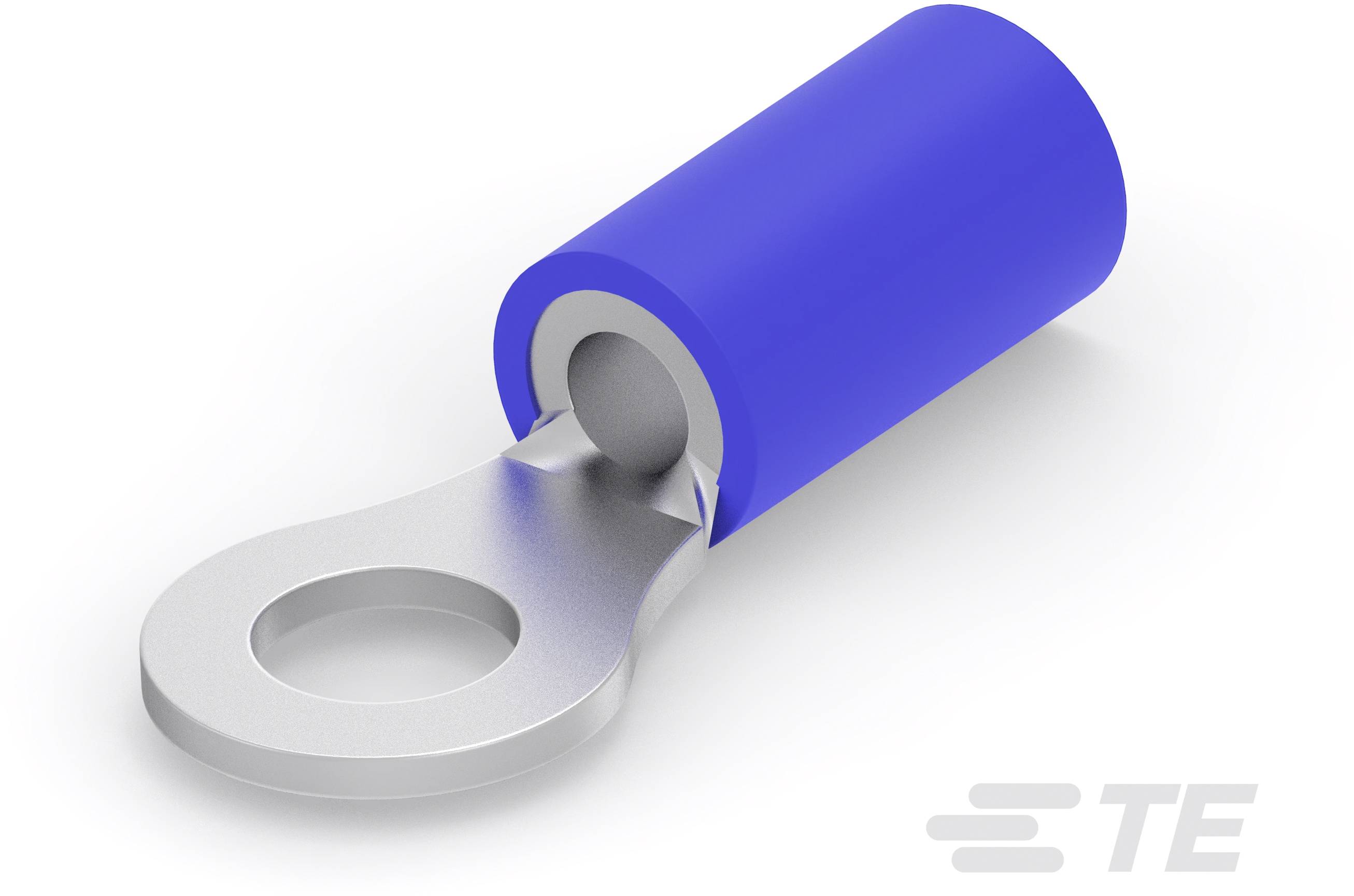 TE Connectivity 328527 Ringkabelschuh Querschnitt (max.)=2.62mm² Loch-Ø=4.34mm Teilisoliert Blau Piece