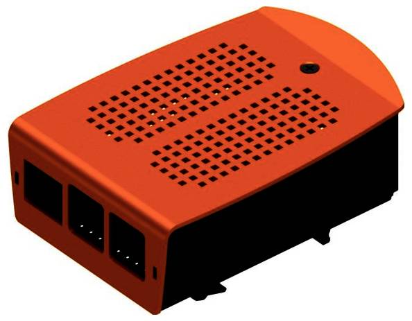 Fischer Elektronik SBC-Gehäuse Passend für (Entwicklungskits): Raspberry Pi® zur Hutschienenmontage Orange, Schwarz (eloxiert)