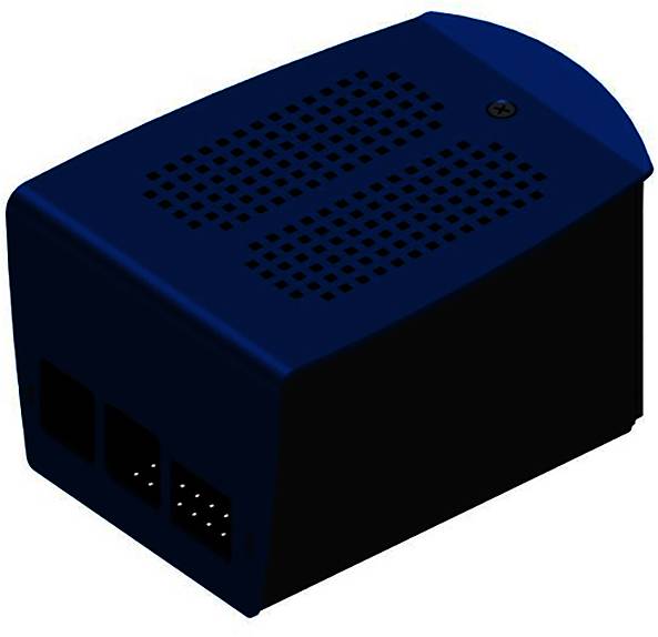 Fischer Elektronik SBC-Gehäuse Passend für (Entwicklungskits): Raspberry Pi® Blau, Schwarz (eloxiert)