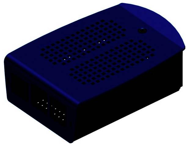 Fischer Elektronik SBC-Gehäuse Passend für (Entwicklungskits): Raspberry Pi® Blau, Schwarz (eloxiert)