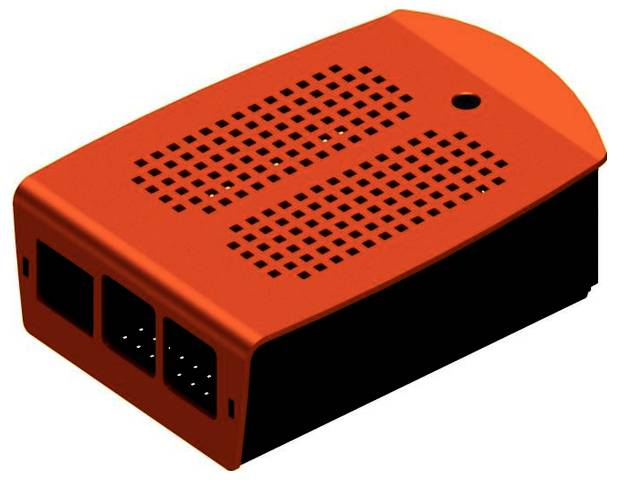 Fischer Elektronik SBC-Gehäuse Passend für (Entwicklungskits): Raspberry Pi® Orange, Schwarz (eloxiert)