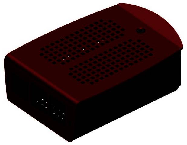 Fischer Elektronik SBC-Gehäuse Passend für (Entwicklungskits): Raspberry Pi® Rot, Schwarz (eloxiert)