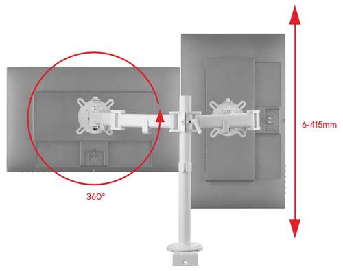 One For All Smart Dual white Monitor-Tischhalterung 2 Display(s) 33 cm (13 ) - 81,3 cm (32 ) Schwar