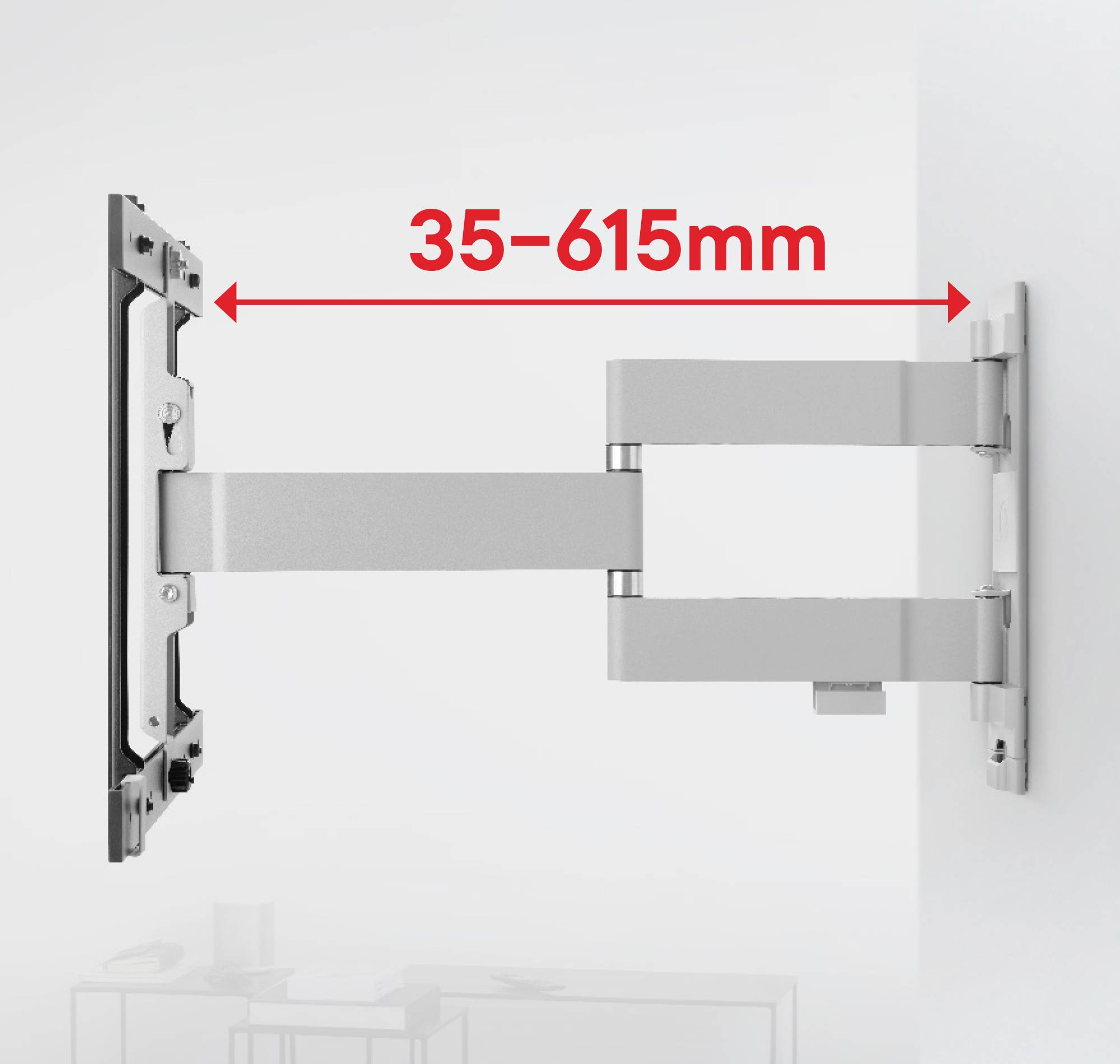 One For All 77" Ultraslim TURN 180 TV-Wandhalterung 81,3cm (32") - 195,6cm (77") Schwenkbar, Ausziehbar