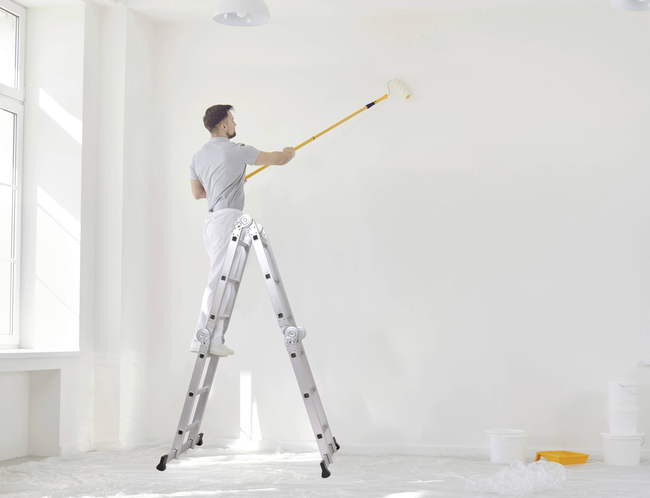 TOOLCRAFT TO-10104645 Aluminium Multifunktionsleiter klappbar Arbeitshöhe (max.): 4.3m Silber 15.7kg