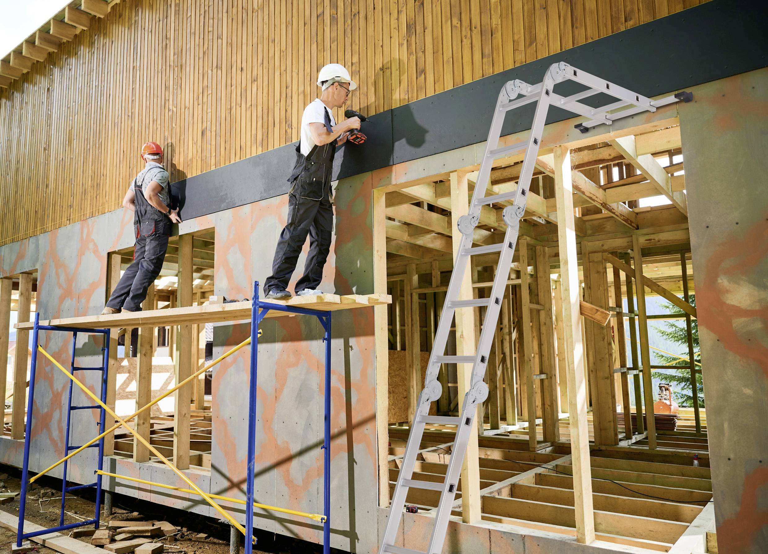 TOOLCRAFT TO-10104645 Aluminium Multifunktionsleiter klappbar Arbeitshöhe (max.): 4.3m Silber 15.7kg