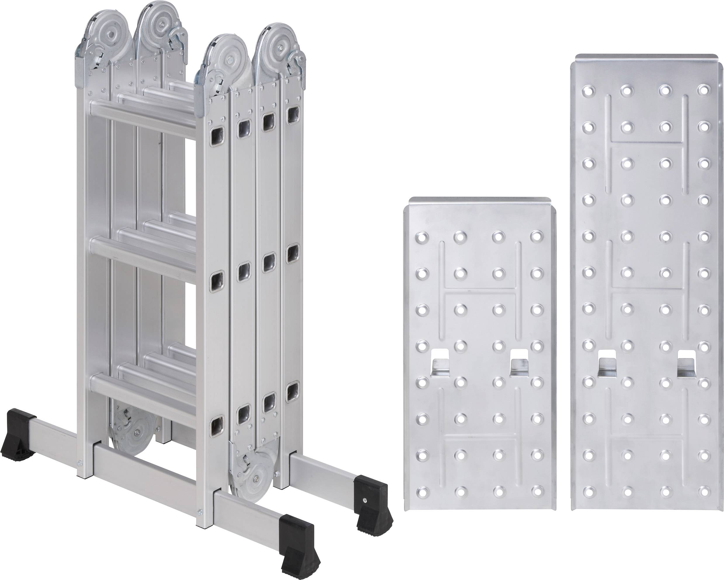TOOLCRAFT TO-10104645 Aluminium Multifunktionsleiter klappbar Arbeitshöhe (max.): 4.3m Silber 15.7kg