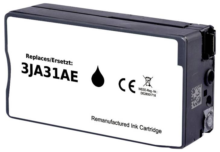 Aufbereitete Tintenkartusche, ersetzt 3JA31AE, CE-zertifiziert.