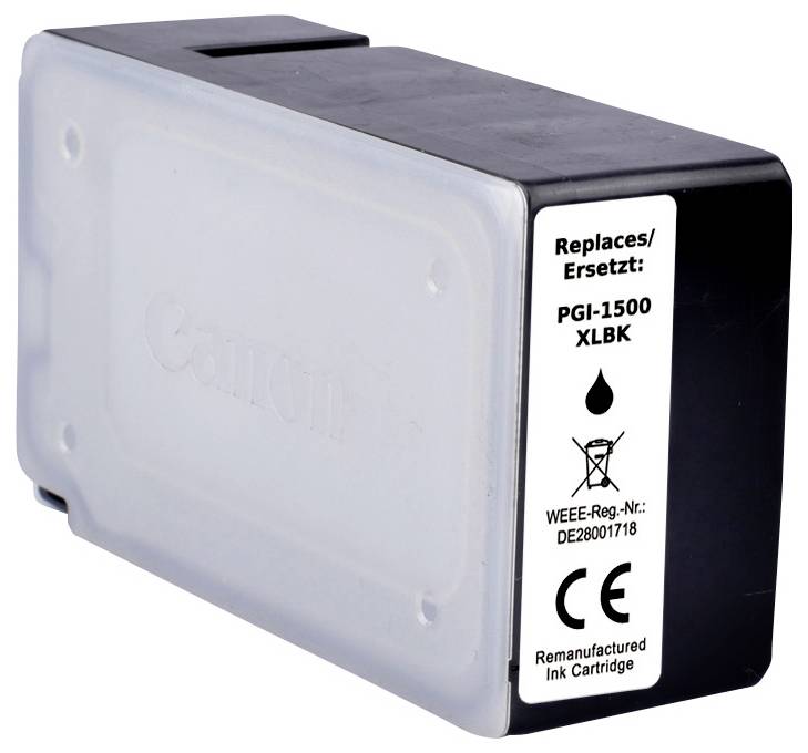 Eine aufbereitete Tintenpatrone mit der Beschriftung 