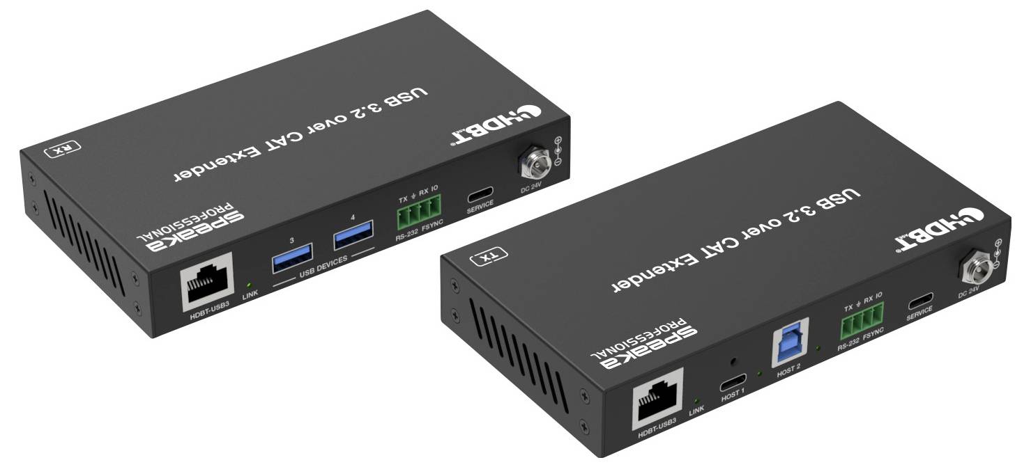SpeaKa Professional SP-USBE-830 7+2 Port KVM-Extender über PC steuerbar Schwarz