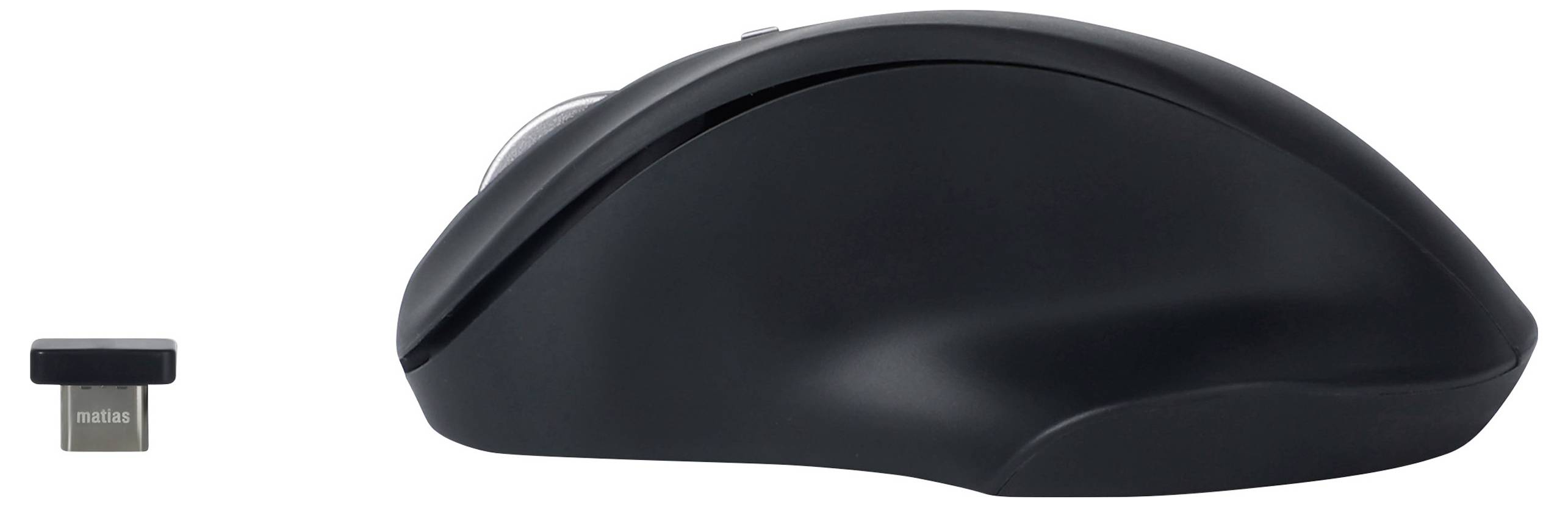 Matias M20DCBB Ergonomische Maus Kabellos Optisch Schwarz 4 Tasten 1000 dpi, 1600 dpi Ergonomisch