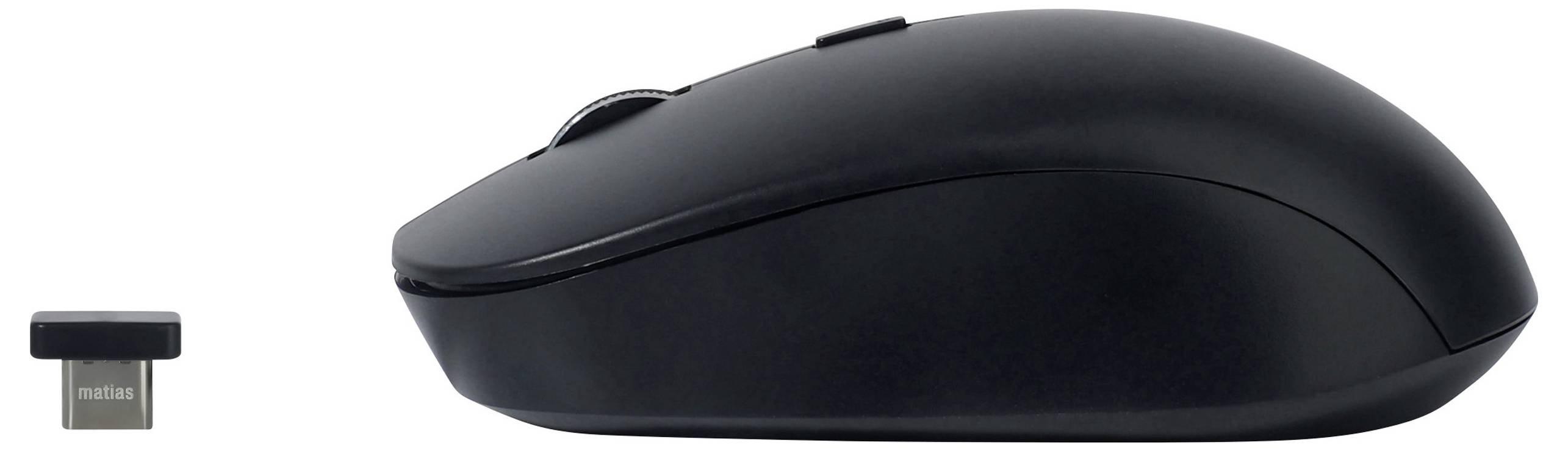 Matias M5DCBB Wireless USB-C® Mouse Maus Kabellos Optisch Schwarz 4 Tasten 1000 dpi, 1600 dpi