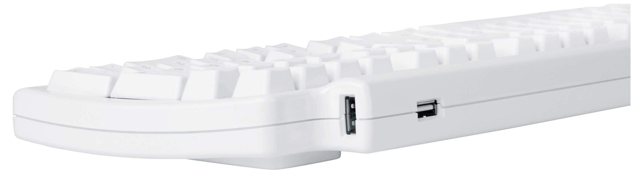 Matias FK302-DE Tactile Pro USB Tastatur Deutsch, QWERTZ, Mac Weiß USB-Hub, Abnehmbares Kabel