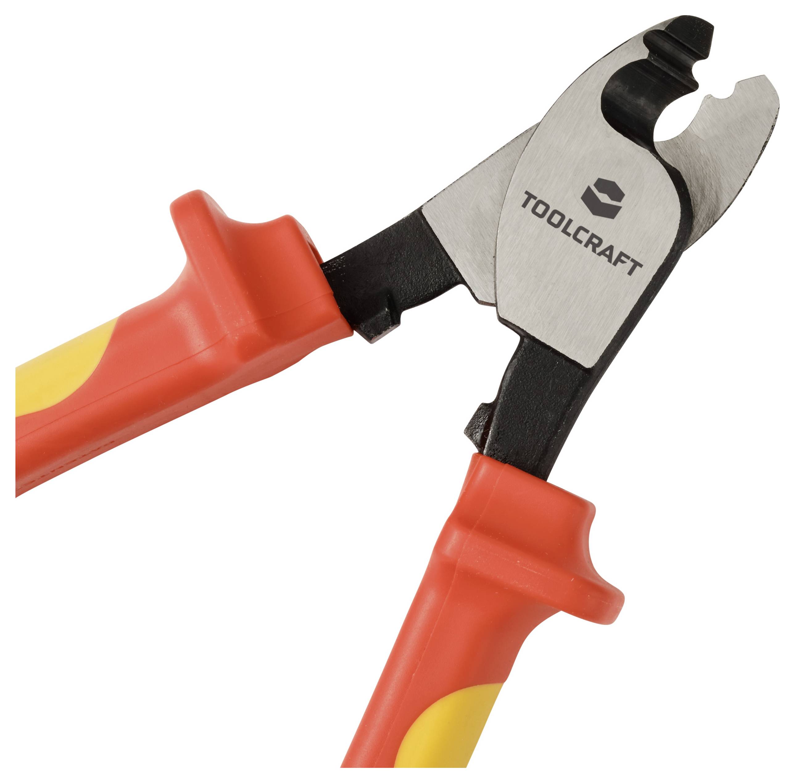 TOOLCRAFT TO-10104939 VDE-Kabelschere Geeignet für (Abisoliertechnik) Alu- und Kupferkabel, ein- und mehrdrähtig 10mm