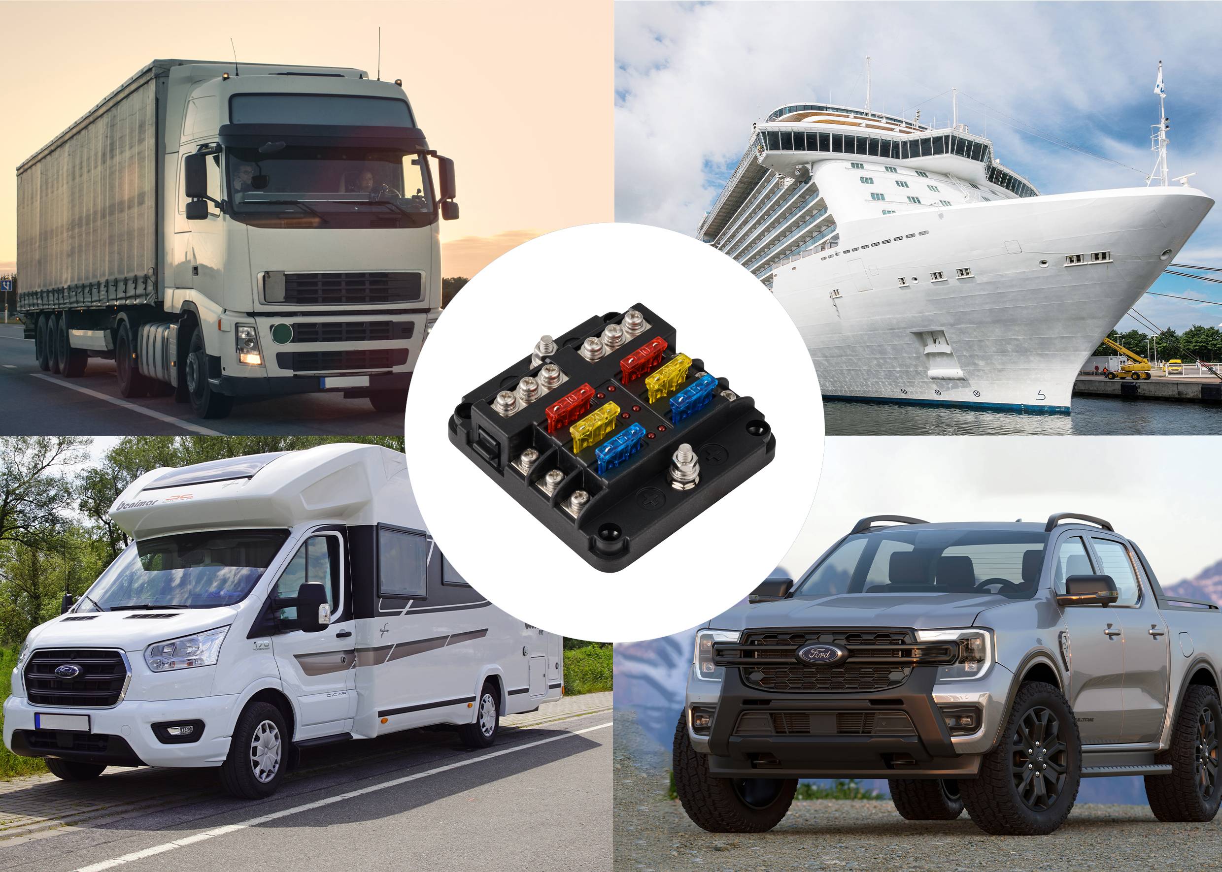 TRU COMPONENTS SICHERUNGS BOX 6-tlg TC-13473376 5 A, 10 A, 15 A, 20A