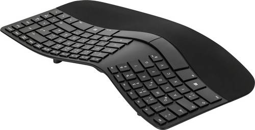Matias FK413PCD-DE Sculpted Ergonomic Rechargeable Keyboard Kabellos Tastatur Deutsch, QWERTZ Schwa