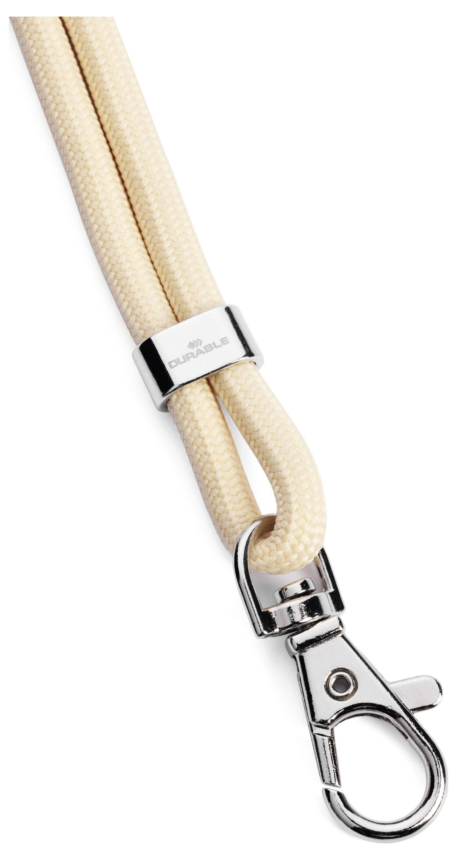 Durable 824116 Textilband Karabinerhaken Beige 10St.